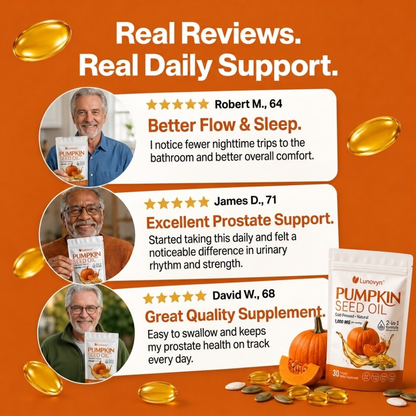 Lunovyn™ Pumpkin Seed Oil - 1000mg Odorless Softgels - Prostate Support