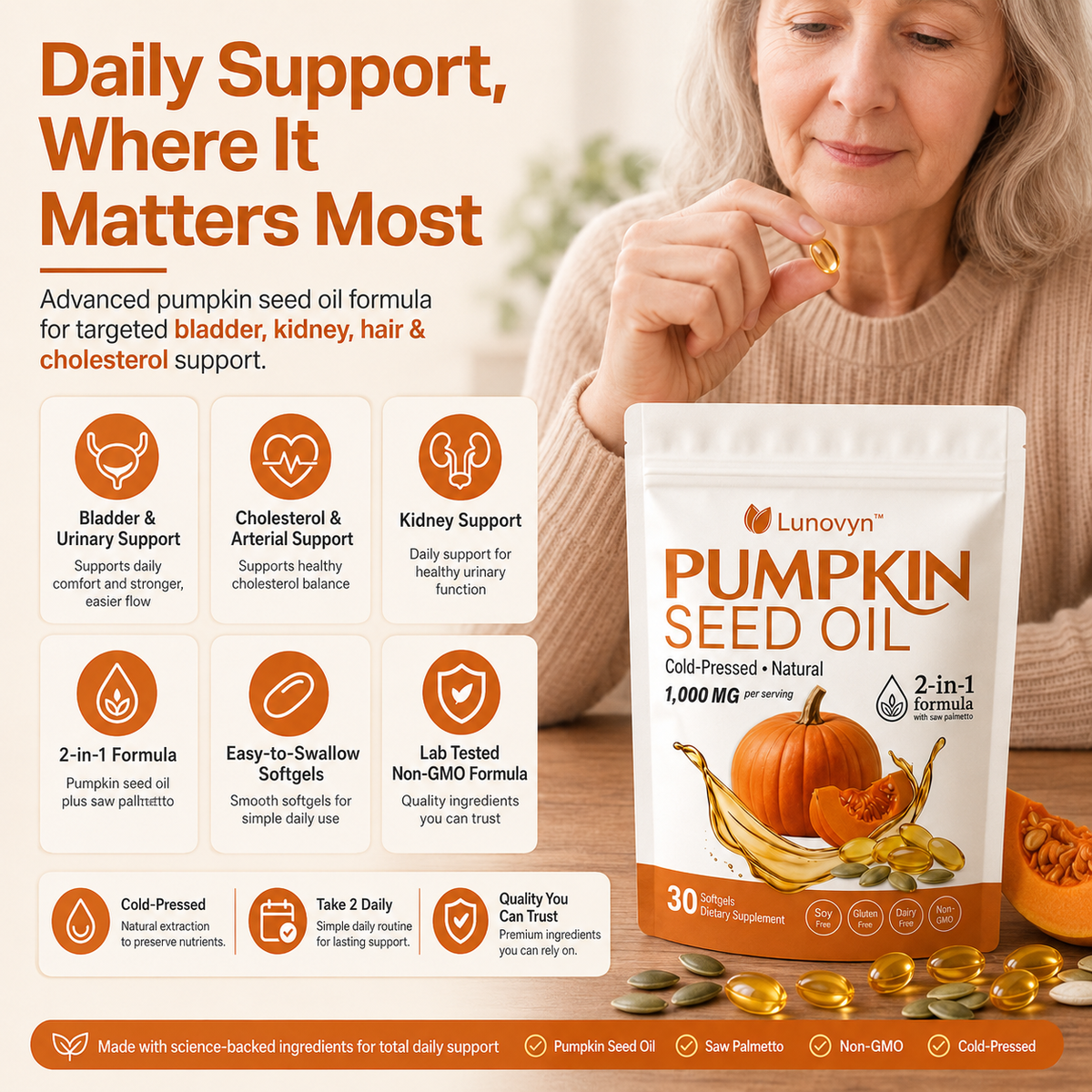 Lunovyn™ Pumpkin Seed Oil Softgels