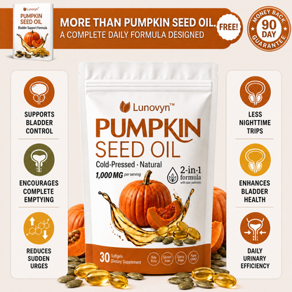 Lunovyn™ Pumpkin Seed Oil - 1000mg Odorless Softgels - Bladder Support