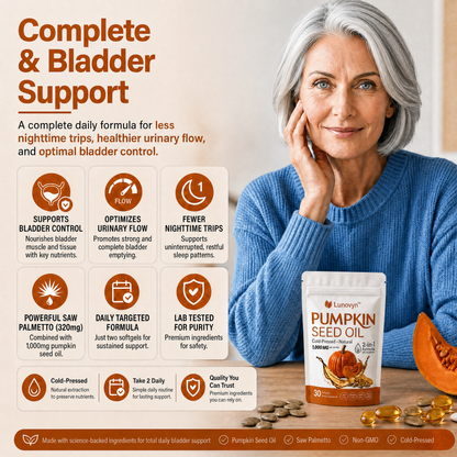Lunovyn™ Pumpkin Seed Oil - 1000mg Odorless Softgels - Bladder Support